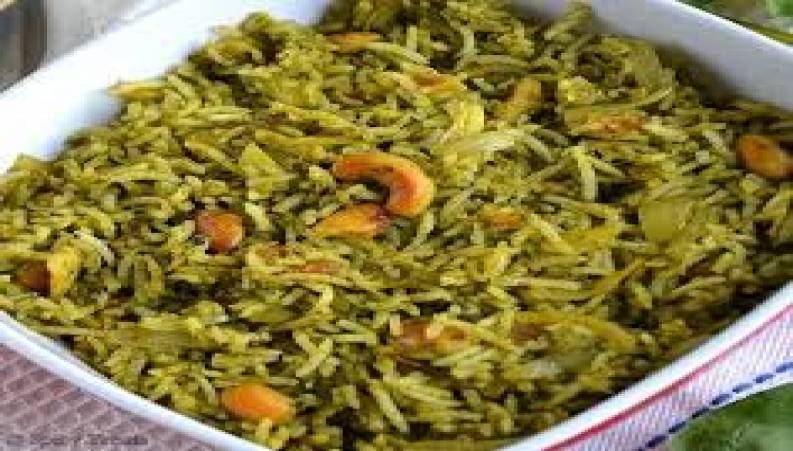 طرز تهیه ی اسفناج پلو با کوفته