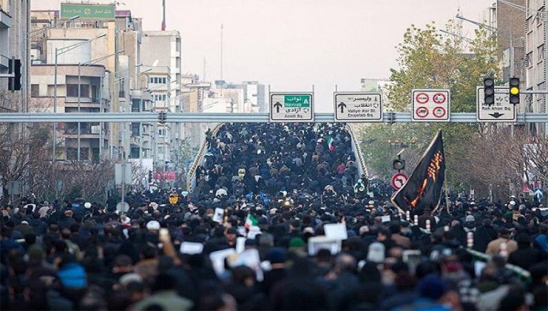 تشییع حاج قاسم سلیمانی و همرزمانش در تهران