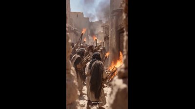 بازسازی تکان‌دهنده هوش مصنوعی از شهادت حضرت زهرا (س)؛ تصاویری که تاریخ را زنده کرد