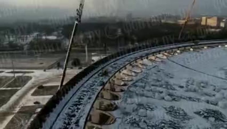 فیلمی هولناک از لحظه فروریختن سقف ورزشگاه سن پترزبورگ