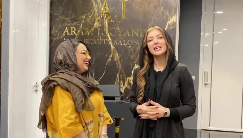 حضور بهنوش بختیاری در سالن زیبایی آرام جوینده همسر سپهر حیدری