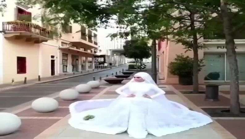 سکانس واقعی از فیلمبرداری عروسی در لبنان هنگام وقوع انفجار