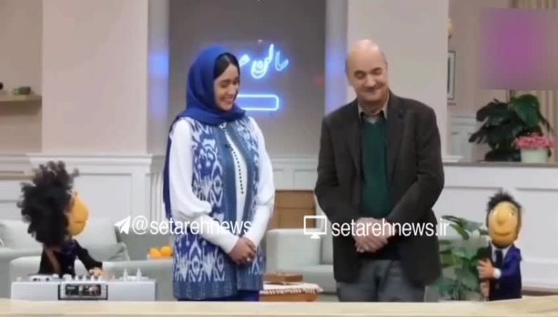 ترانه خوانی عروسک‌های برنامه «مهمونی» برای پریناز ایزدیار