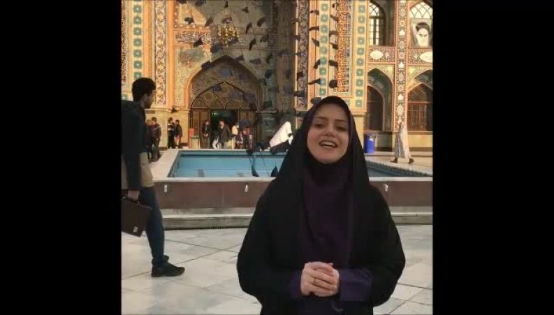 لطیفه گودرزی مجری خبر تلویزیون در حرم مطهر امامزاده صالح عليه السلام