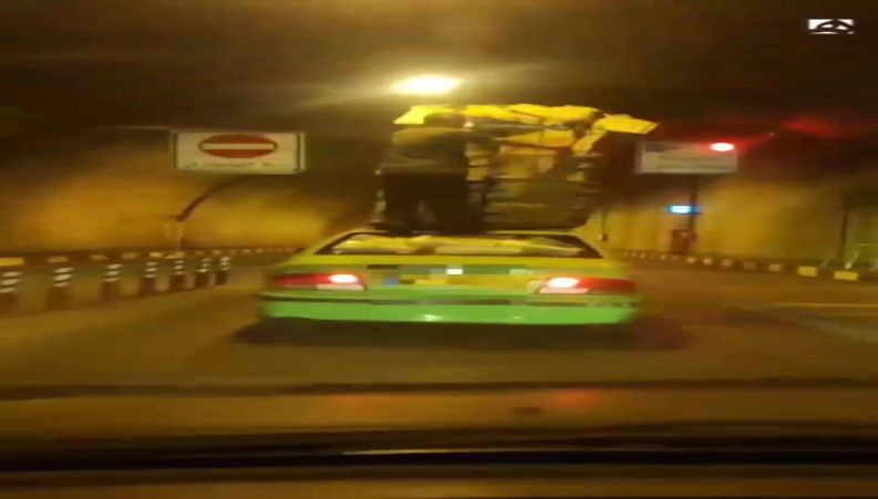 حرکات غیرمتعارف و خطرناک و باورنکردنی یک ایرانی در تونل که سوژه شد