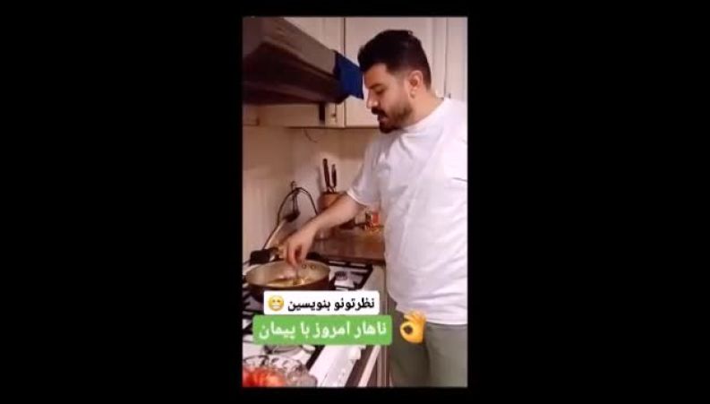 پیمان طالبی در محل کارش آشپزی می‌کند: فیلمی از ترفندهای سریع و جذاب که همه را شیفته طعم غذایش کرد