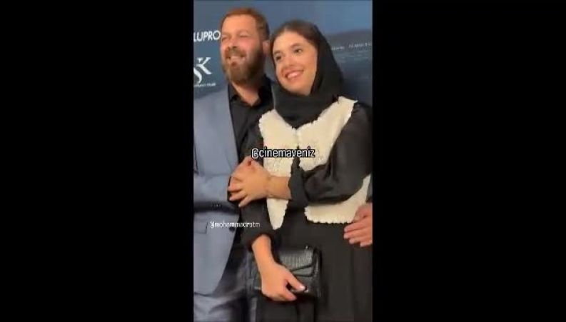 پژمان بازغی و نفس بازغی در اکران فیلم شوماه با لبخندهای پر از احساس