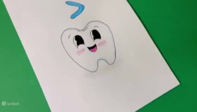 نقاشی و کاردستی حرف د: چطور یک دندان کارتونی خندان بکشیم و حرفدرا به کودکان بیاموزیم؟