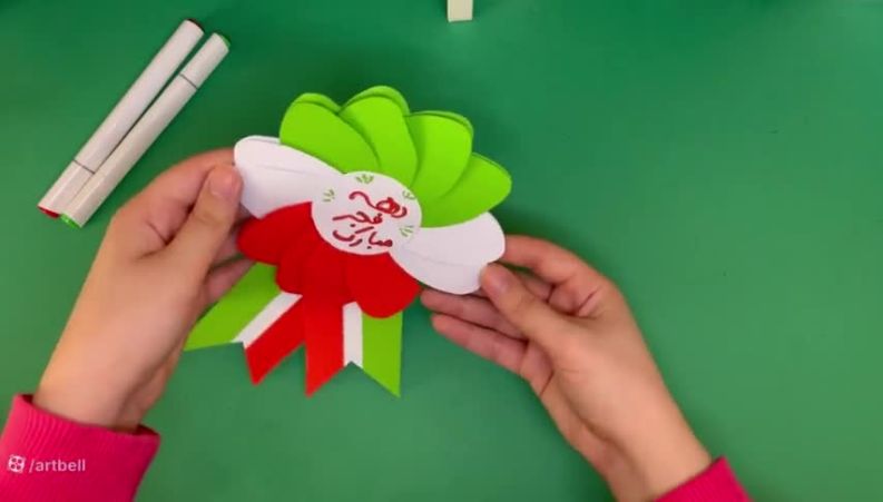 آموزش کاردستی دهه فجر کودکانه با کاغذ رنگی برای کلاس دبستانی ها