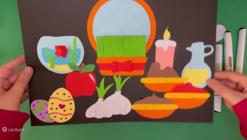 کاردستی عید نوروز برای مدرسه ؛ سفره هفت سین