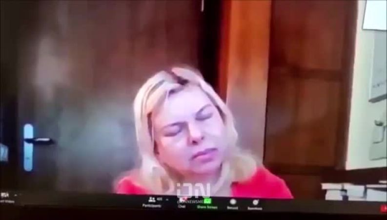 چهره در هم رفته و پریشان همسر نتانیاهو