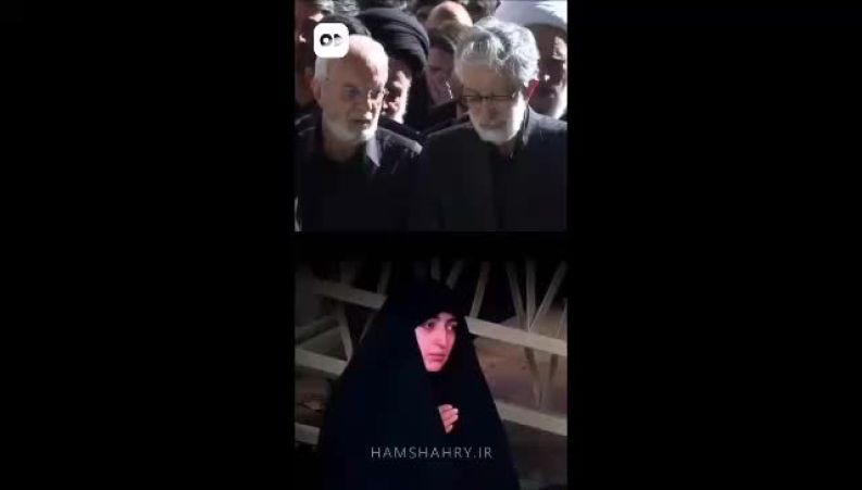 تصاویری از گریه‌ حدادعادل هنگام اعلام اقامه نماز بر پیکر دختر شهیدشان